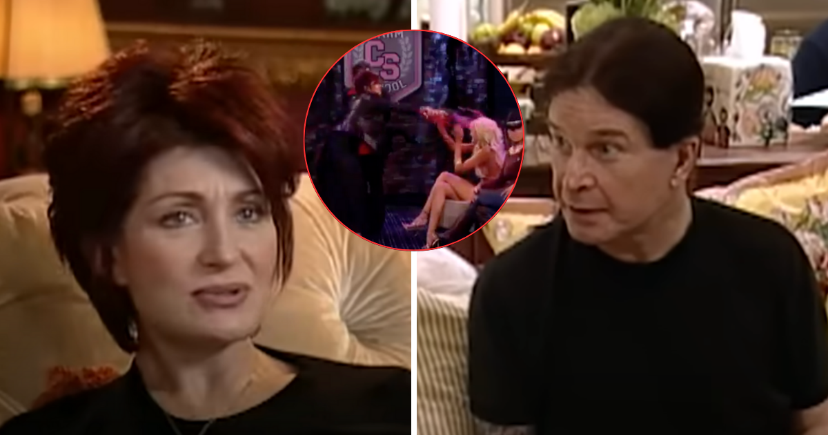 Sharon and Ozzy Osbourne on their TV show throwing hands