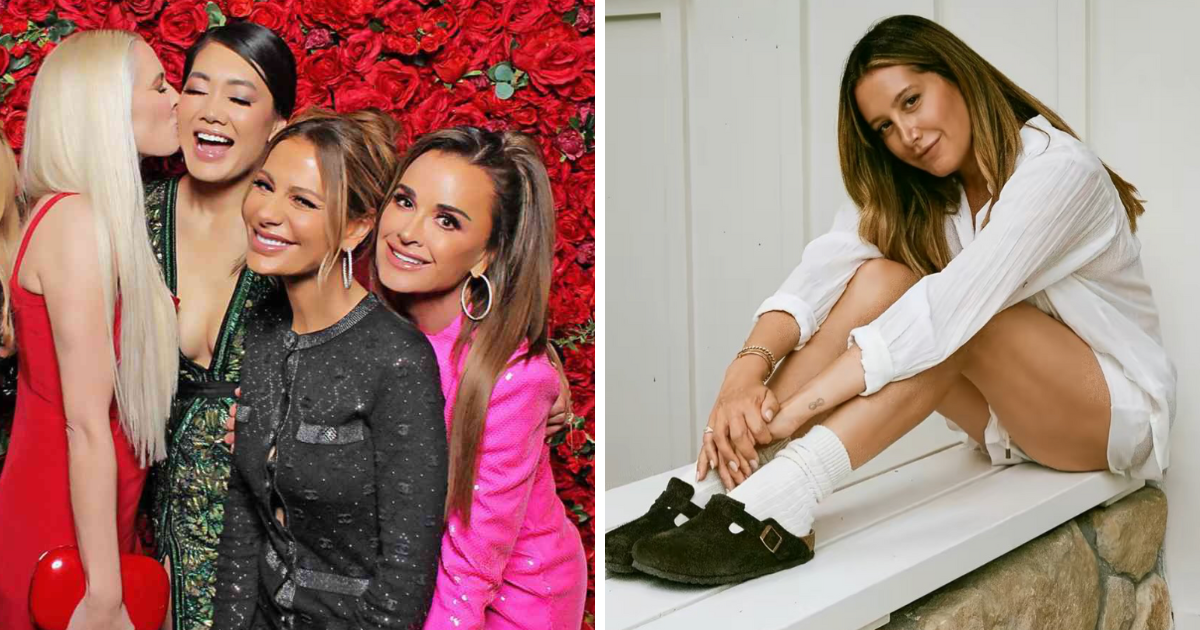 Left: Erika Jayne, Crystal Minkoff, Dorit Kemsley and Kyle Richards on RHOBH. Right: Ashley Tisdale
