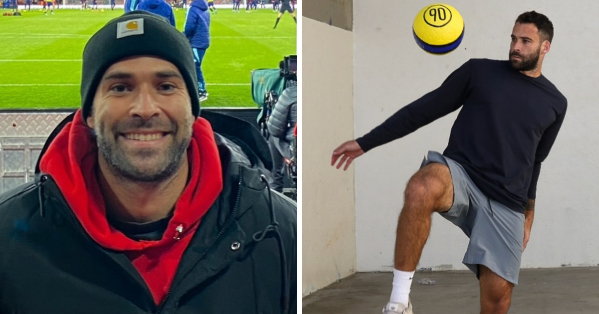 Alex Henderson from Love Is Blind playing soccer