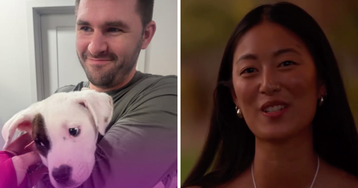 Connor with a dog/Emma on Love Is Blind