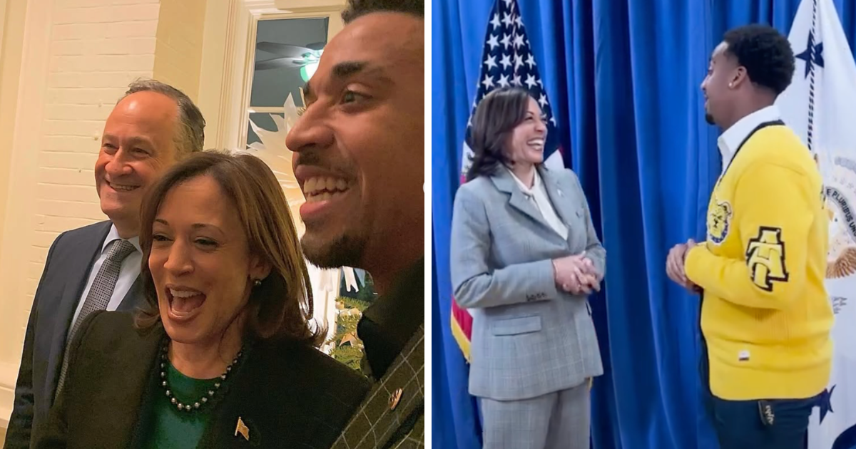 Mikey from Temptation Island with Kamala Harris
