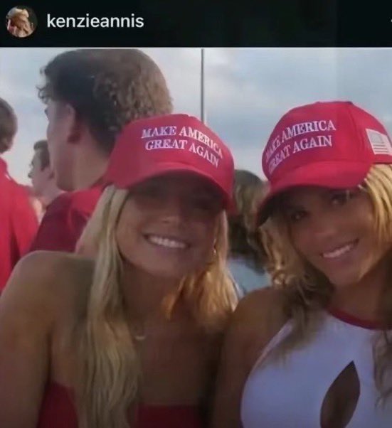 Kenzie Annis allegedly wearing MAGA hat