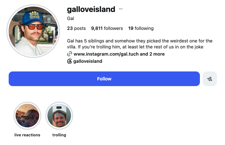 love island usa gal siblings meme account