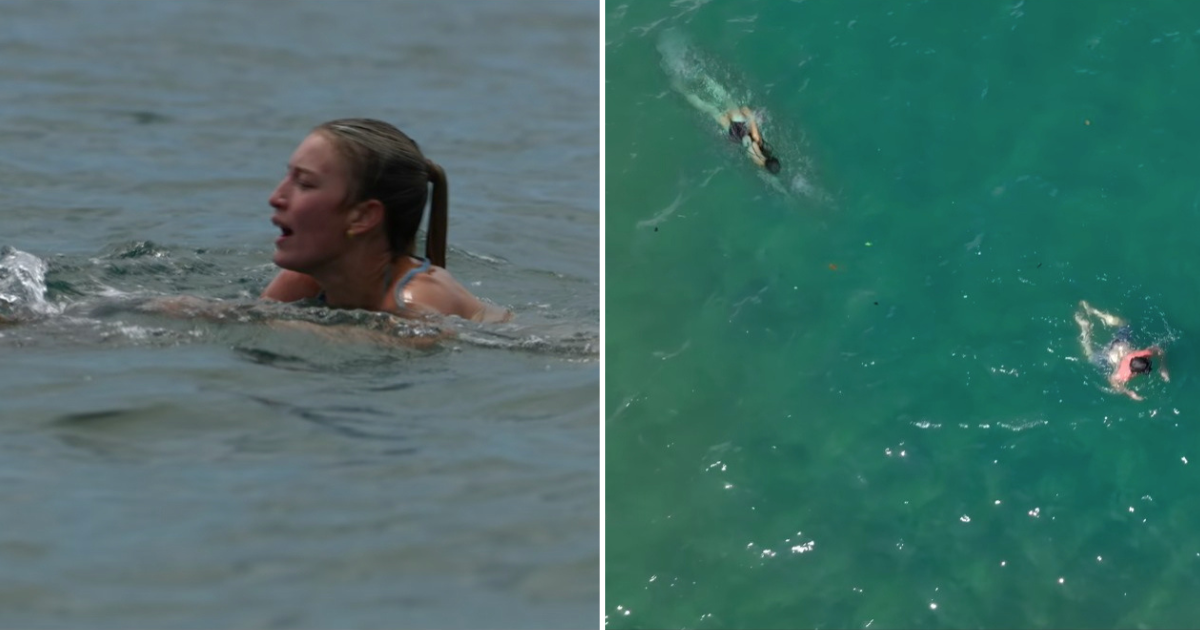 outlast the jungle ben and halle swimming