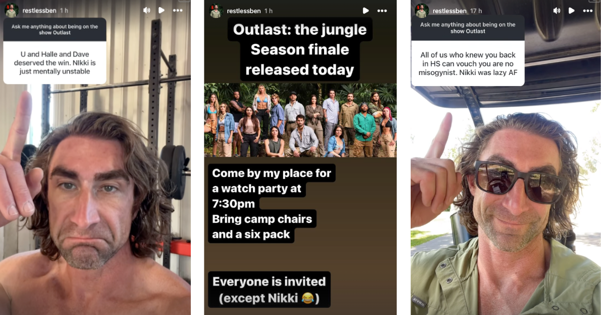 ben orndoff outlast the jungle instagram stories about nikki