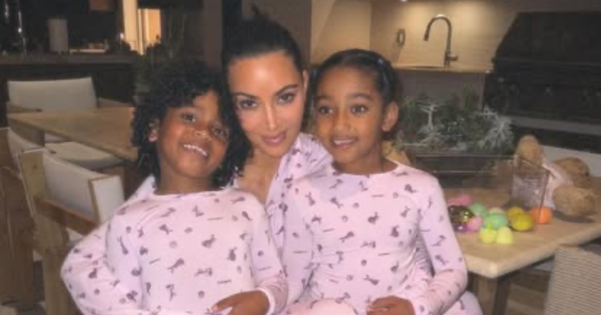 Kim Kardashian with her children