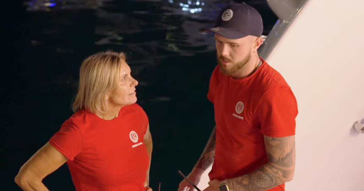 Captain Sandy Yawn and Nathan Gallagher on Below Deck Med